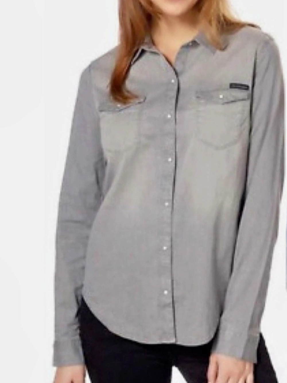 Calvin Klein Jeans Gray Button Down Shirt XL